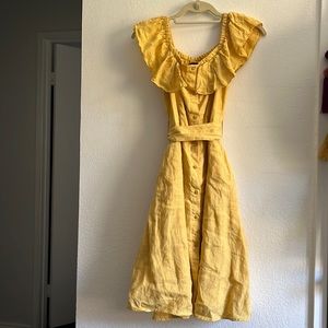 Zara yellow midi dress